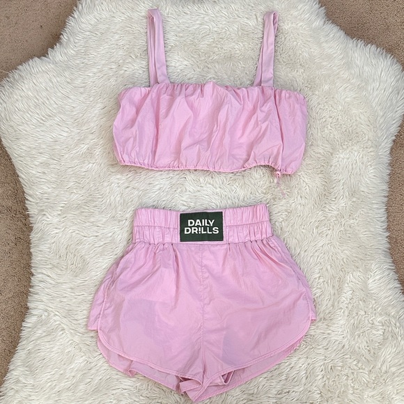 Daily Drills Pink Top and Shorts Set - Picture 1 of 7
